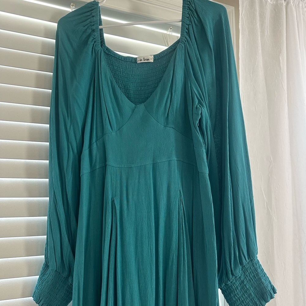 Baltic Born Caribbean Blue Laura Maxi Long Sleeve Dress